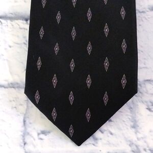 Calvin Klein Silk Tie Diamond Design Brown Purple White Necktie